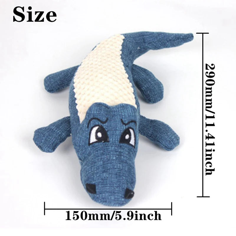 Interactive Alligator Plush Dog Toy