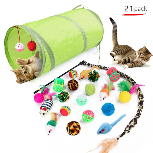 Funny Cat Toy Variety Pack - Kitten Toys Set with Sisal Mouse, Bell Ball