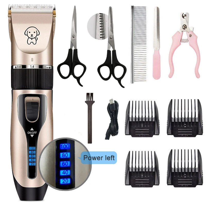 Professional Pet Grooming Clippers Set - Quiet & Cordless